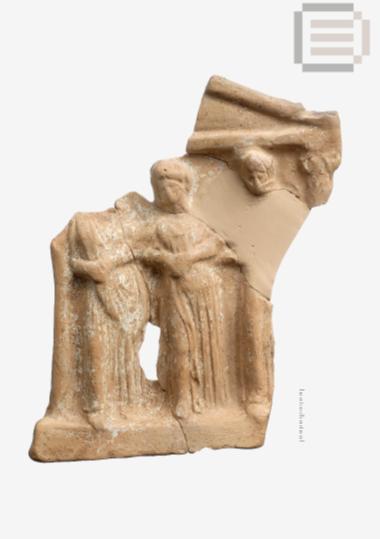 Fragment of relief plaque depicting dancing female figurines