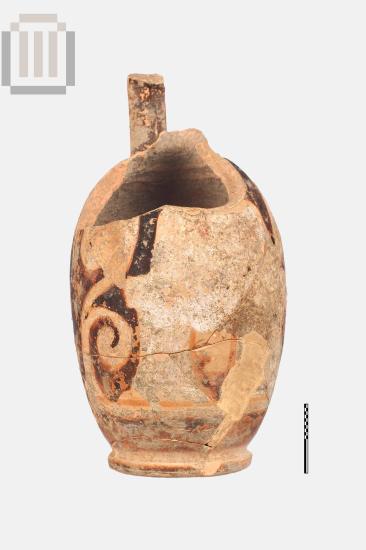 Πήλινη αρυβαλλοειδής λήκυθος από το Φράγμα Καλαμά