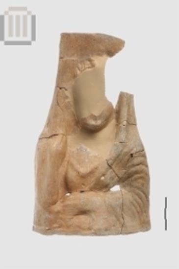 Πήλινη προτομή ειδωλίου γυναικείας μορφής από τον Αυλότοπο