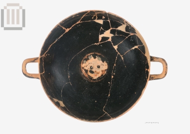 Attic black glazed clay kylix from Mastilitsa