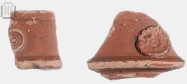 Two sherds of a clay red slip dish from Dymokastro