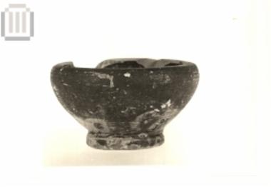 Small clay black glazed hellenistic bowl from Gitana