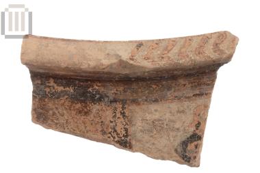 Clay krater rim fragment with painted decoration from Mavromandilia, Prodromi