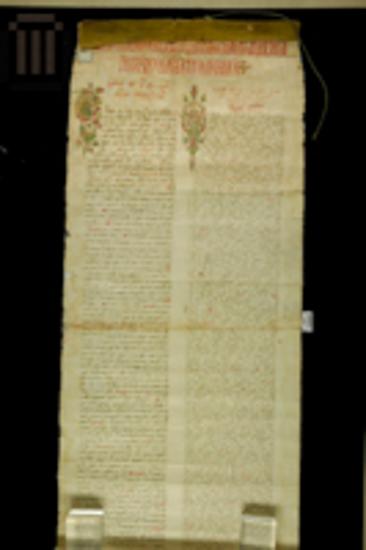 Αντίγραφο χρυσόβουλου Αλεξίου του Μεγάλου Κομνηνού, εκδοθέντος το 1364 για την επικύρωση των περιουσιακών στοιχείων της μονής Σουμελά Τραπεζούντας, με επικύρωση του Κωνσταντινουπόλεως Ιακώβου