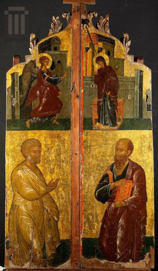 Βημόθυρο με τον Ευαγγελισμό και τους αποστόλους Πέτρο και Παύλο