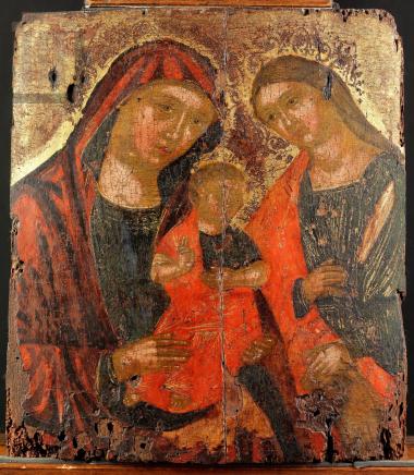 Η Παναγία Βρεφοκρατούσα με την αγία Αικατερίνη