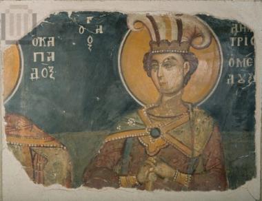 Wall-painting fragment: Saint Demetrius Megas Doux