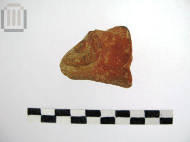 Clay ram head (figurine or vase)