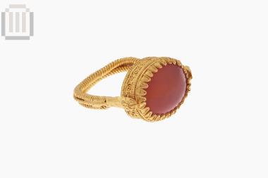 Gold ring with semi-precious stone (sardius)