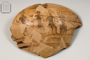 Vase sherd with depiction of ekphora
