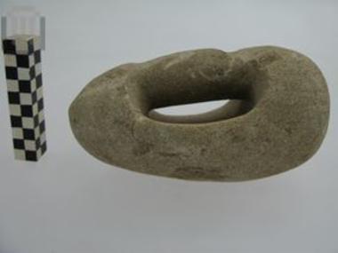 Inscribed stone dumb bell