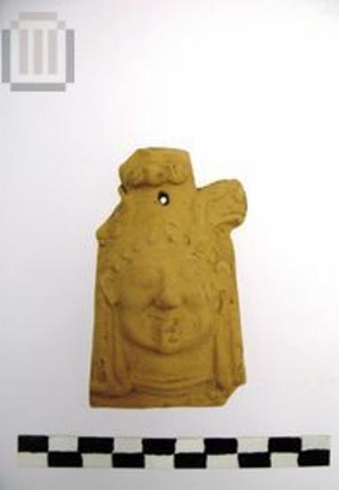 Clay plaque depicted with mermaid bust
