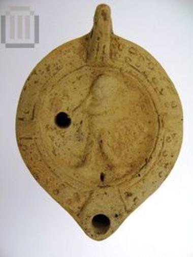 Clay inscribed lamp
