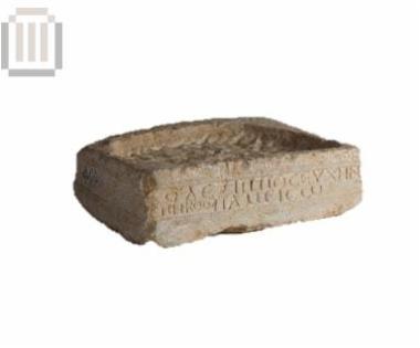 Inscribed marble statue base