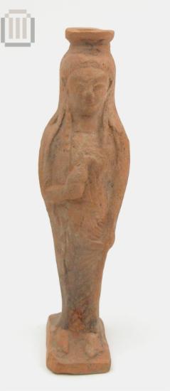 Clay plastic vase in form of a young woman