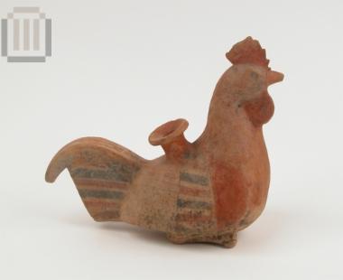 Clay plastic vase in form of a rooster