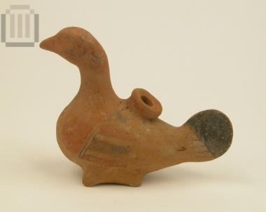 Clay plastic vase in form of a goose