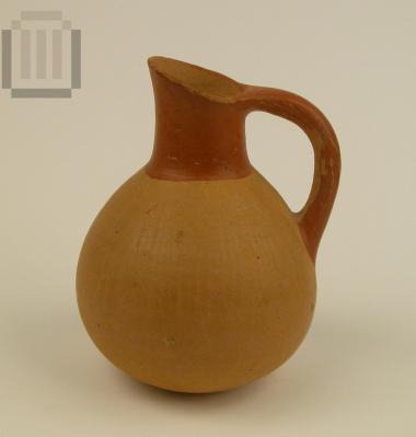 Clay jug with cutaway neck