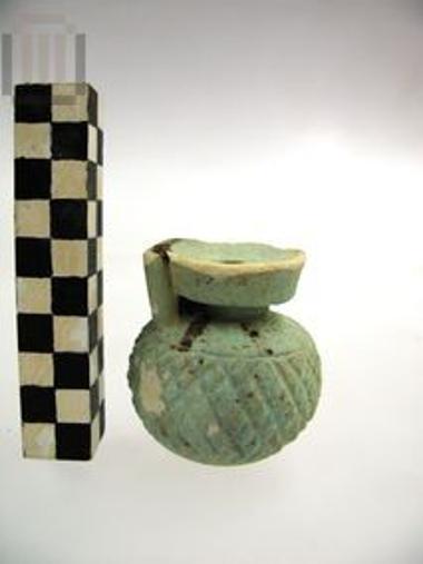 Faience spherical aryballos