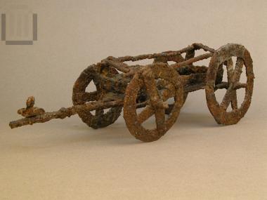 Iron model of a four-wheeled carriage