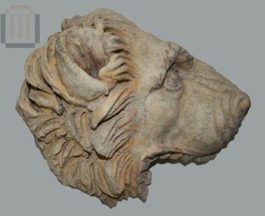 Clay lion-head shaped sprout