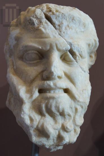 Marble bearded male head (sculptural decoration)