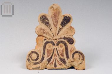 Clay palmette roof tile