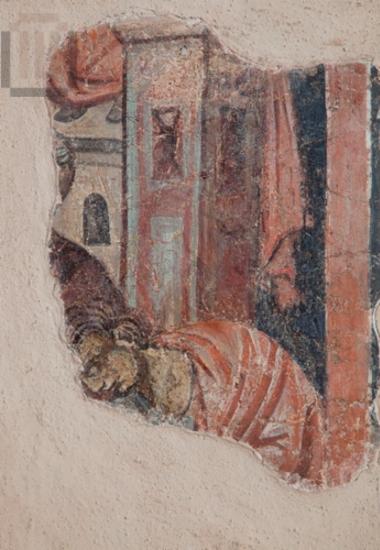 Wall painting with an unidentified scene.