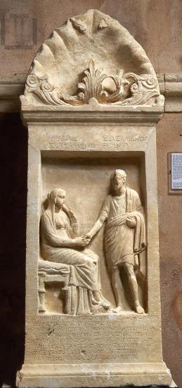 Marble funerary stele