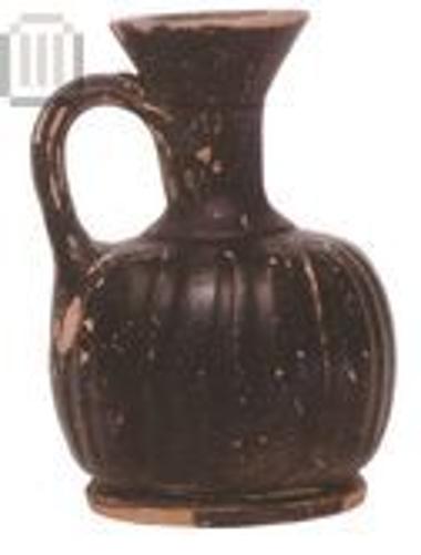 Αττικό μελαμβαφές ραβδωτό αρυβαλλοειδές ληκύθιο