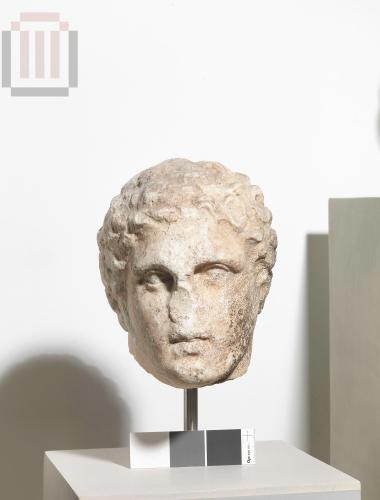 Head of statue of male figure