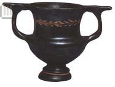 Attic black-glazed kantharos decorated in the 'West Slope' style