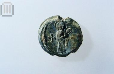 Lead seal of the emperor Tiberius II (698-705)