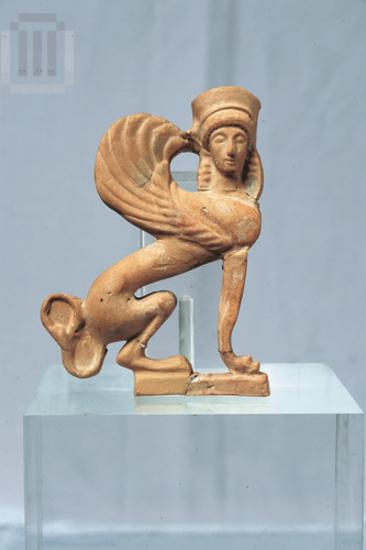 Clay model of a sphinx