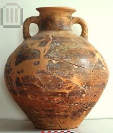 Clay amphora with twisted handles