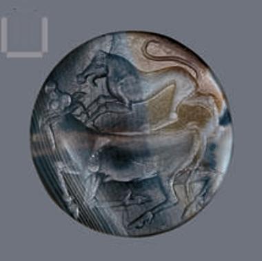 Διάτρητος φακοειδής σφραγιδόλιθος από αχάτη