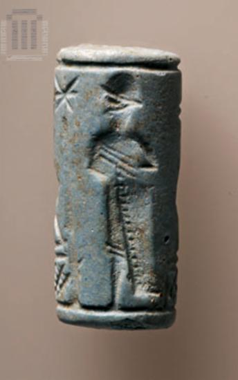 Faience cylinder seal