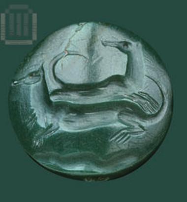 Διάτρητος σφραγιδόλιθος από πράσινο ίασπη