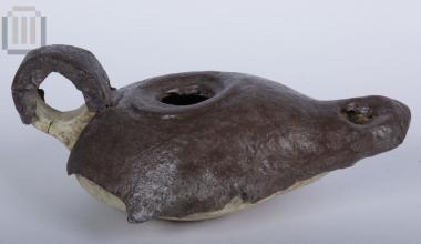 Clay lamp with ivory covering