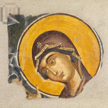 Wall painting with Virgin's face