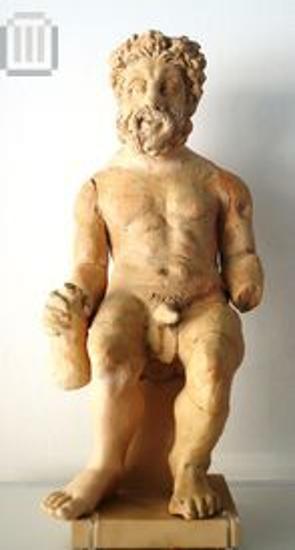 Clay massive model of seated Herakles