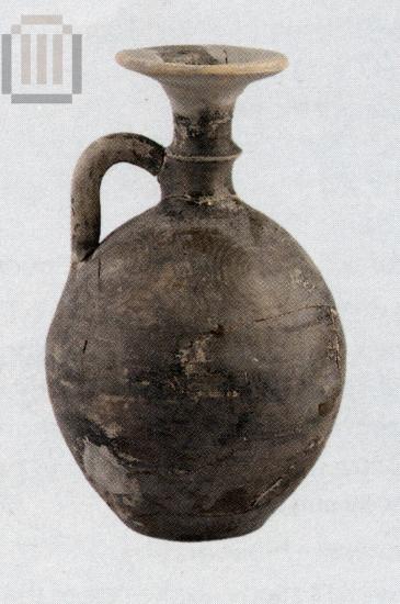 Rhodian Spaghetti Ware juglet decorated with circles and wavy lines