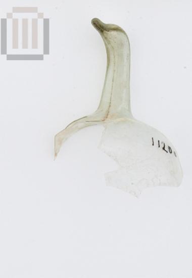 Part of a glass bird-shaped vessel