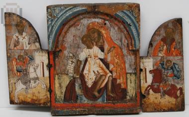 Triptych with Virgin Mary Brephokratousa and saints