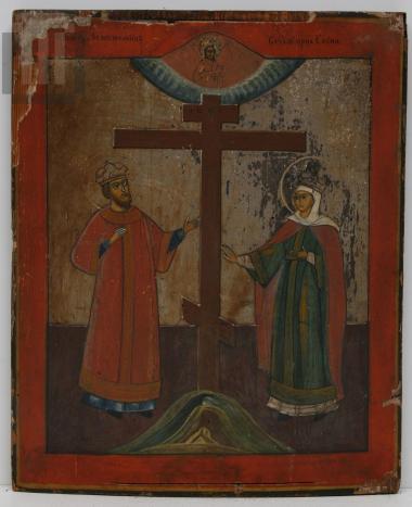 Φορητή ρωσική εικόνα: Άγιος Κωνσταντίνος και Αγία Ελένη