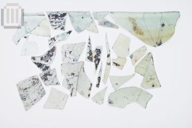Fragments of window glass pane