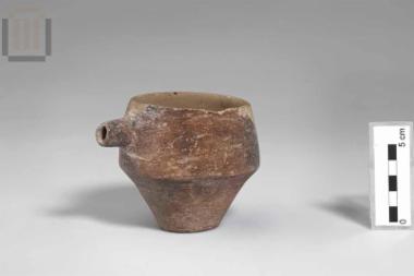 Clay biconical spouted mug