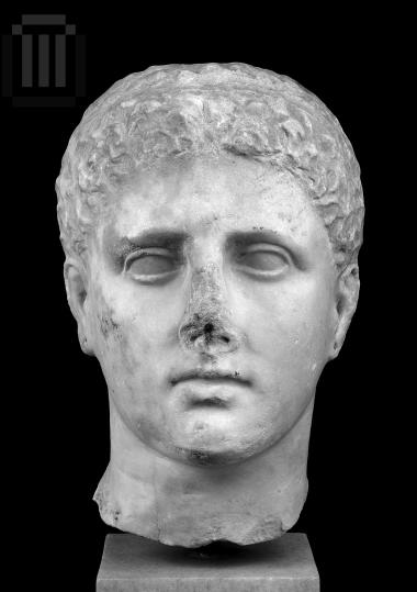 Head of young male statue