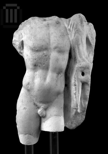 Male body part of statue from statue group with limbs entwined