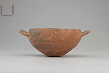 Reddish brown egg shell cup of a local workshop